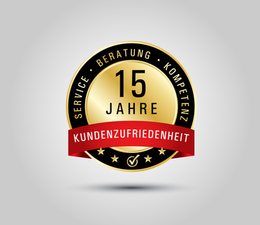 15 Jahre Kundenzufriedenheit Gold